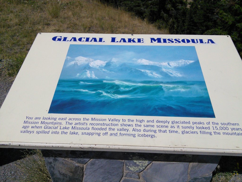 Lake Missoula plaque in Bison National Range