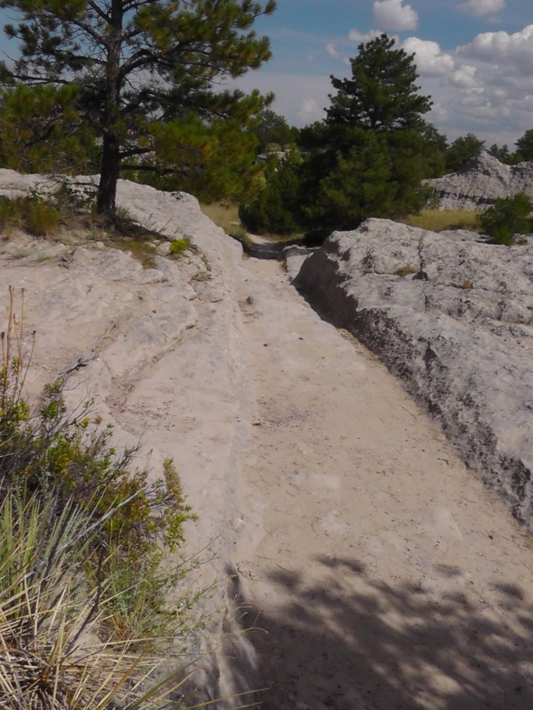 ruts in sandstone on the Oregon Trail, Guernsey, Wyoming