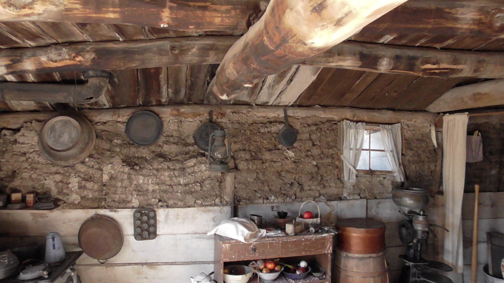 Sod House Kitchen with Sod Wall