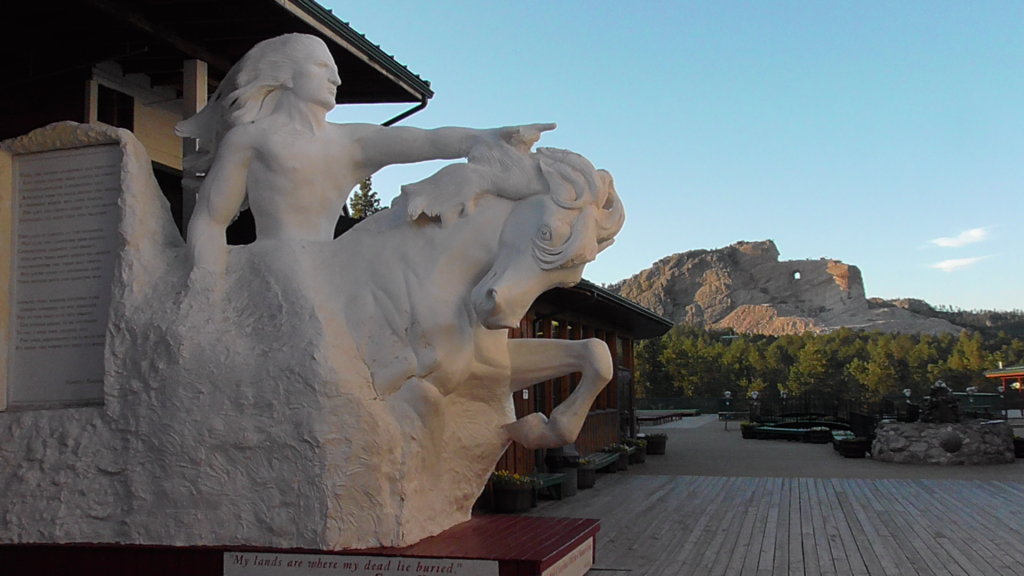 Crazy Horse Memorial and model