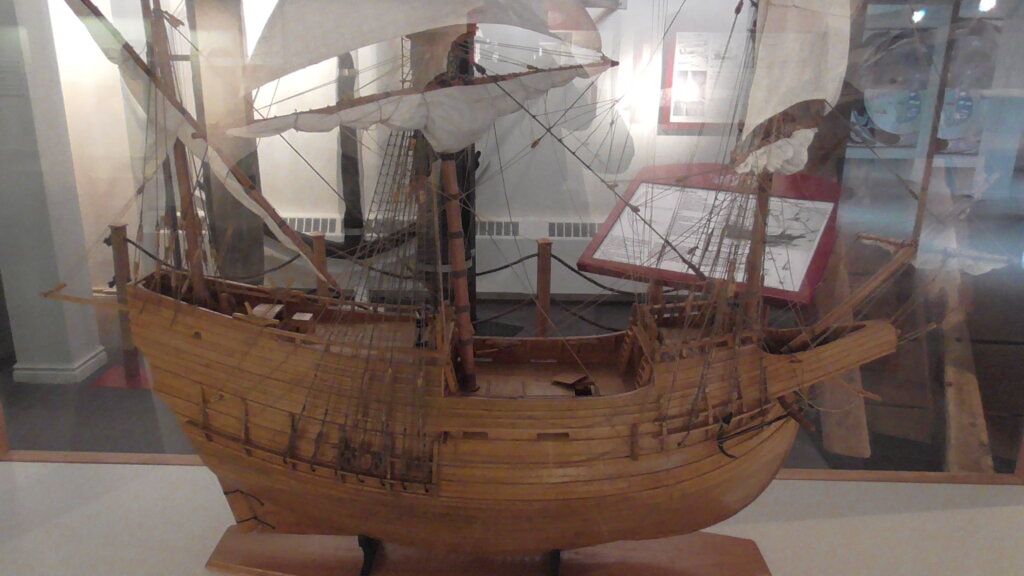 Model of 16th century whaling ship, Red Bay, Labrador