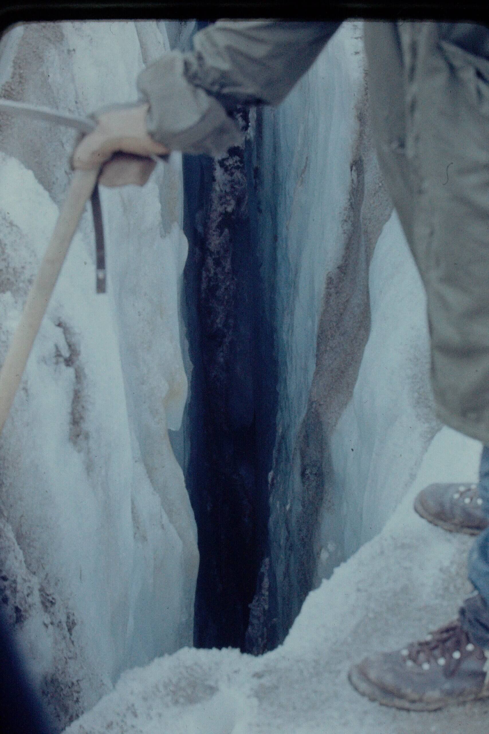 Crevasse with blue color